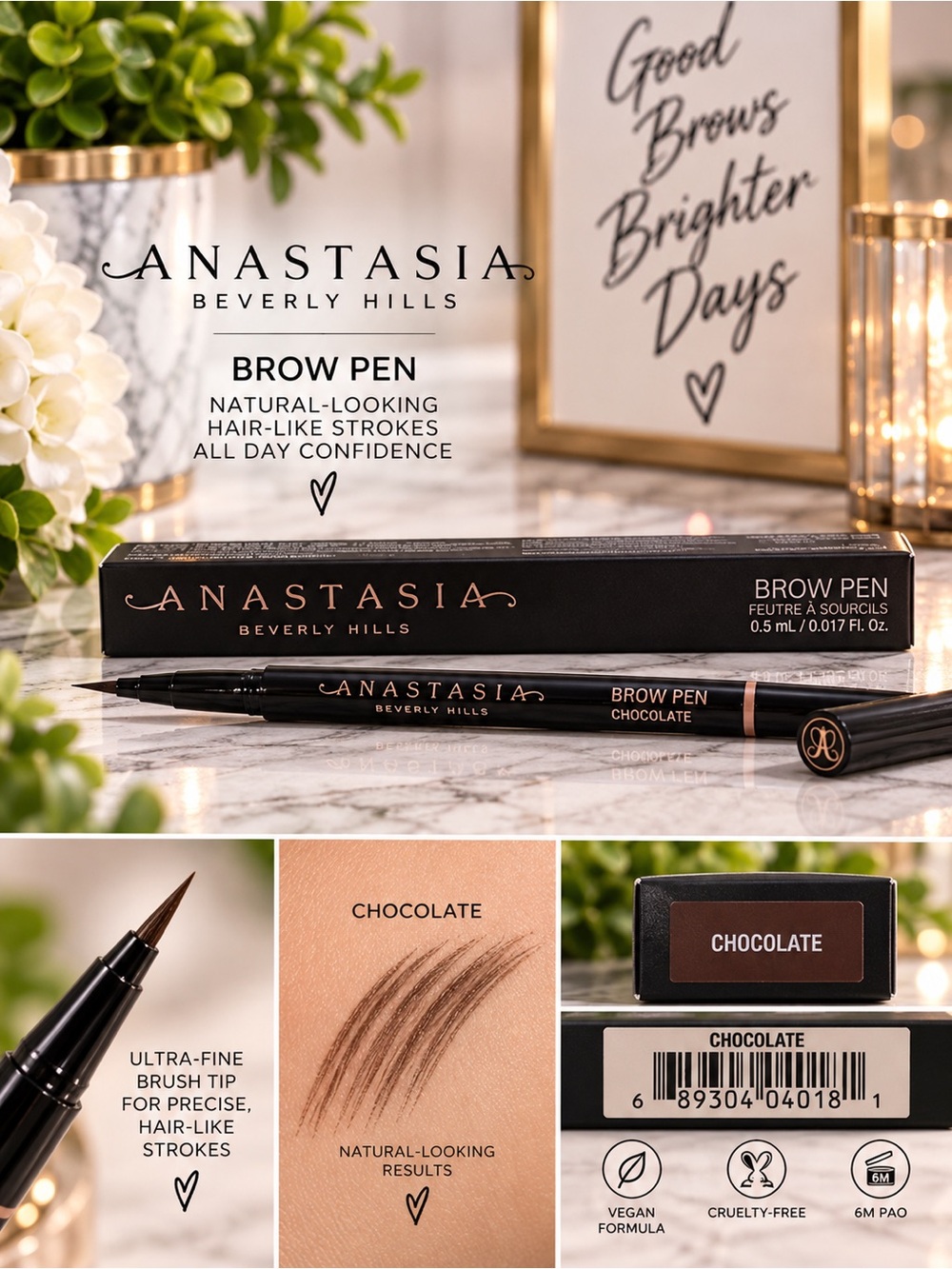 Anastasia Beverly Hills Brow Pen Chocolate Precision Eyebrow Pen Full Size - Picture 2 of 2